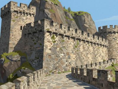 AI-generated illustration of Bellinzona Castles (UNESCO-listed)