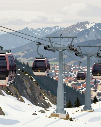 AI-generated illustration of Brambrüesch Mountain (cableway)
