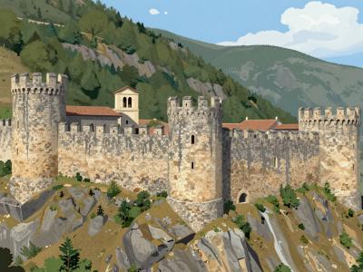 AI-generated illustration of Fortress Of Bellinzona