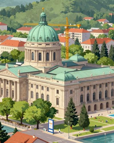 AI-generated illustration of Freibad Marzili (Bern)