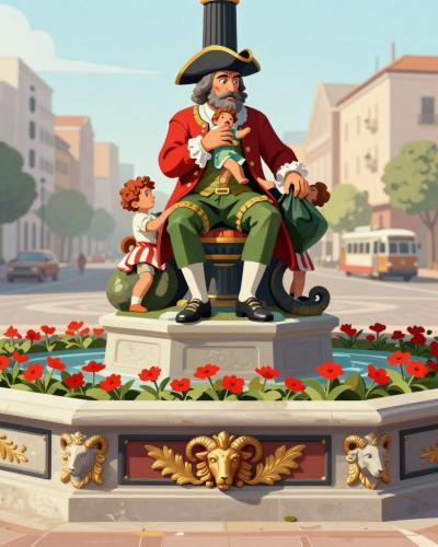 AI-generated illustration of Kindlifresserbrunnen (Child-Eater Fountain)