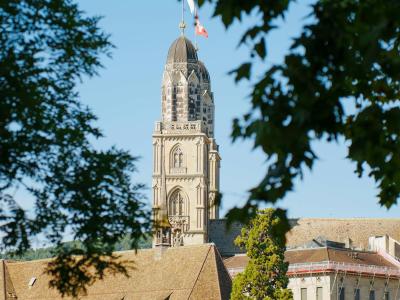 Free stock photo of architectural detail, blue sky tower, cathedral top Stock Photo